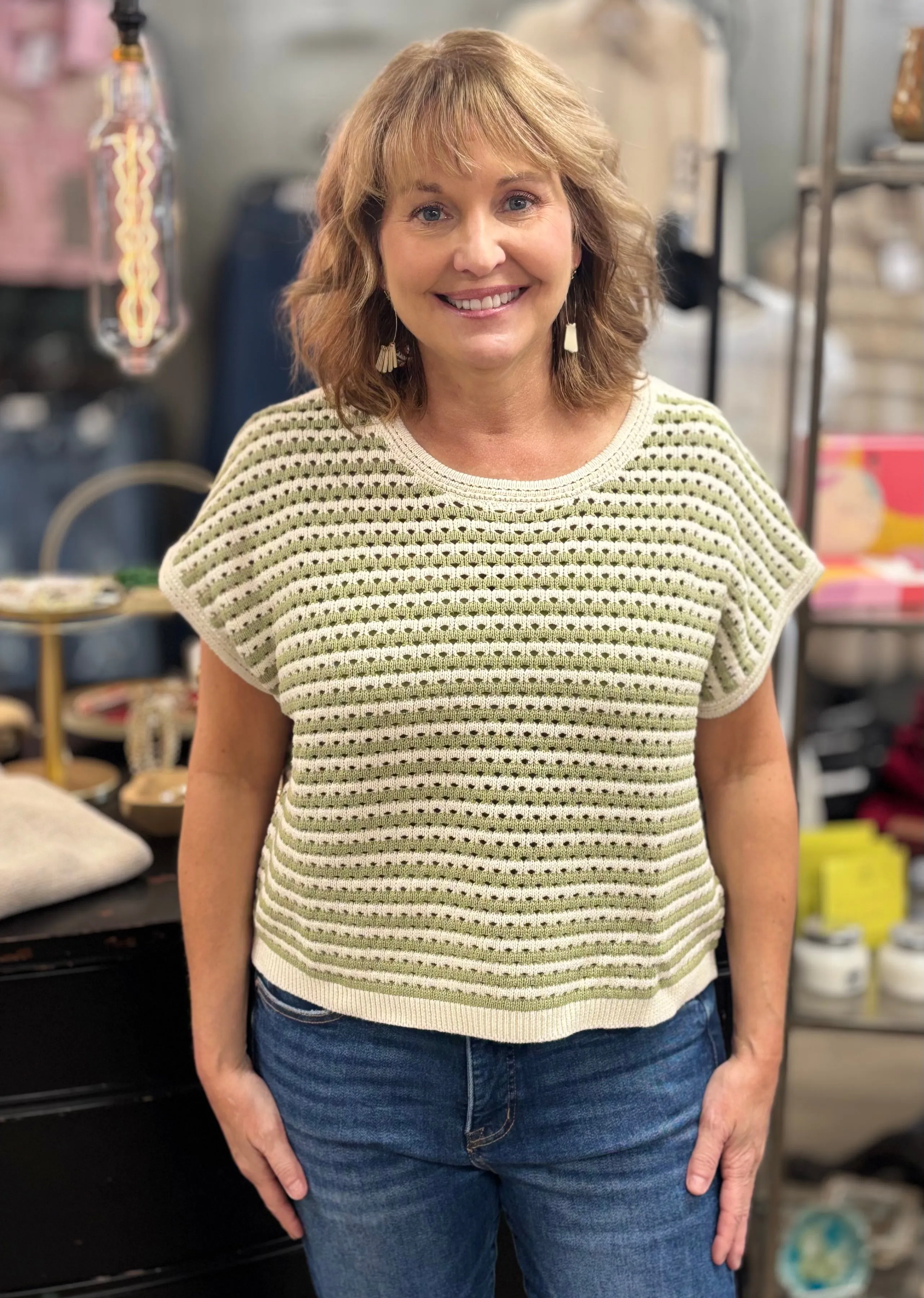 Stay Striped Knit Sweater Top