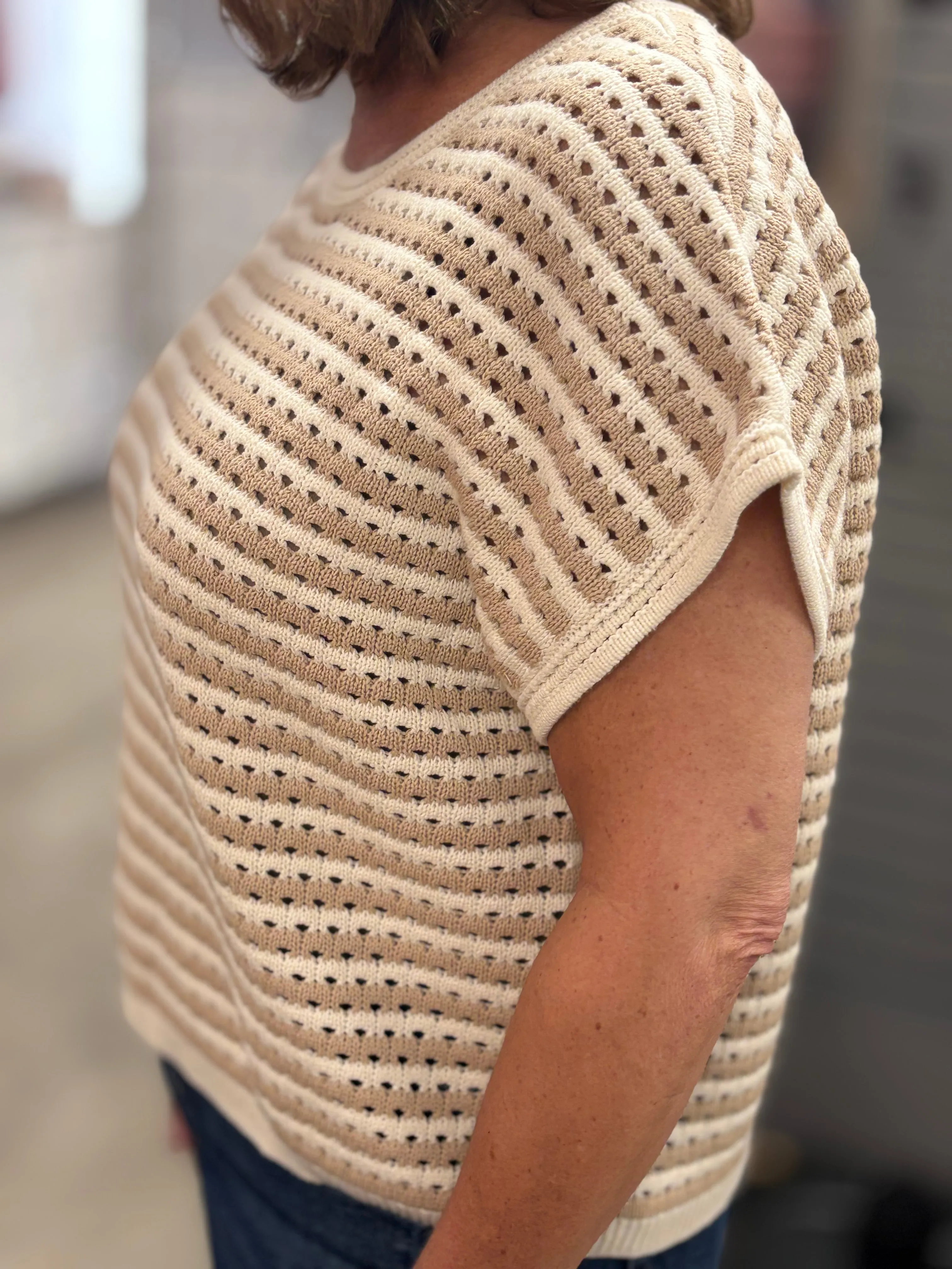 Stay Striped Knit Sweater Top