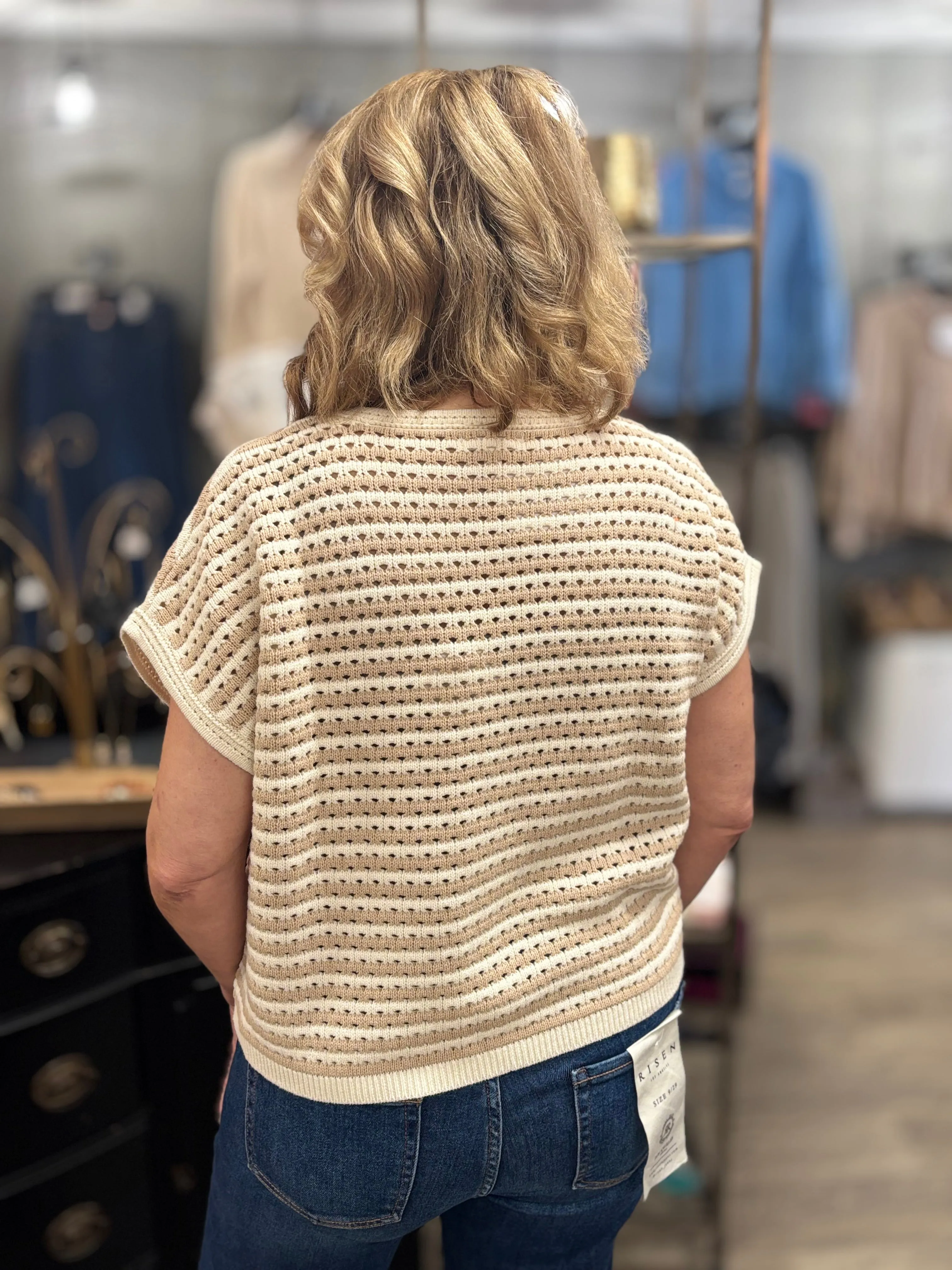 Stay Striped Knit Sweater Top
