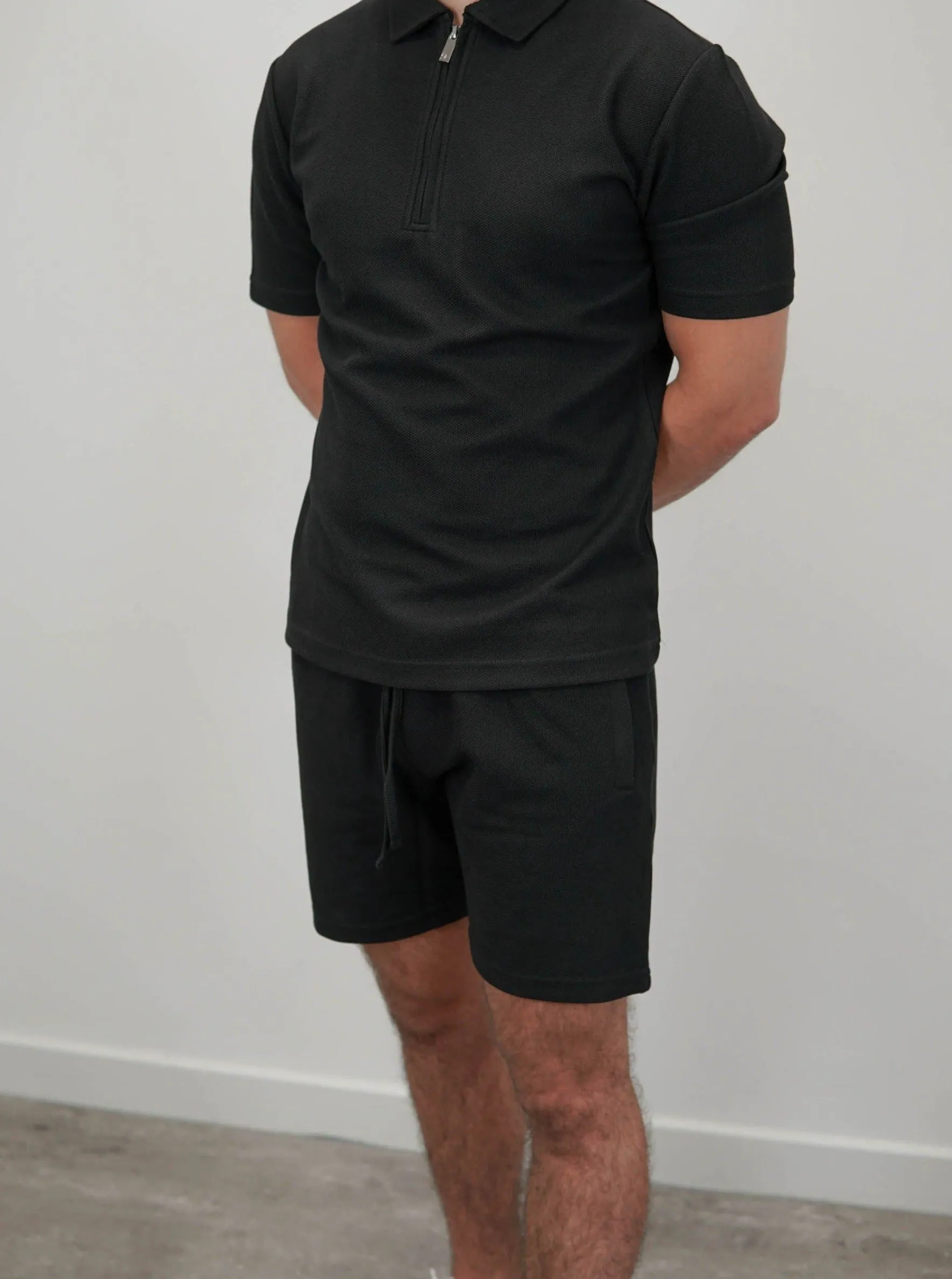 Textured Shorts In Black
