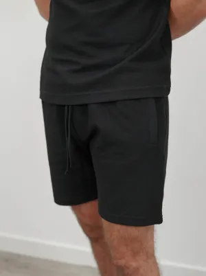 Textured Shorts In Black