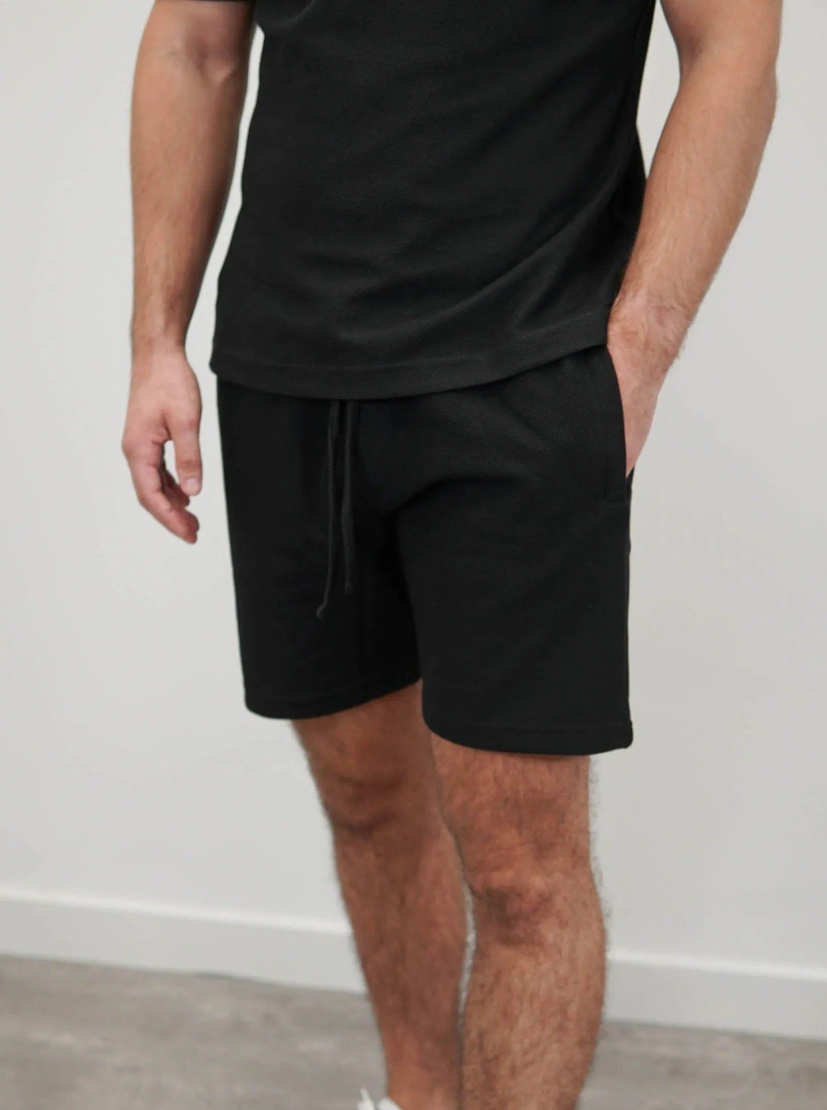 Textured Shorts In Black