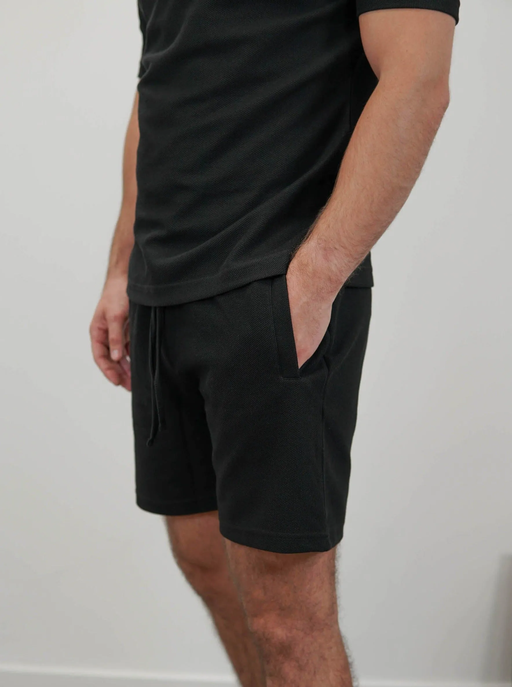 Textured Shorts In Black