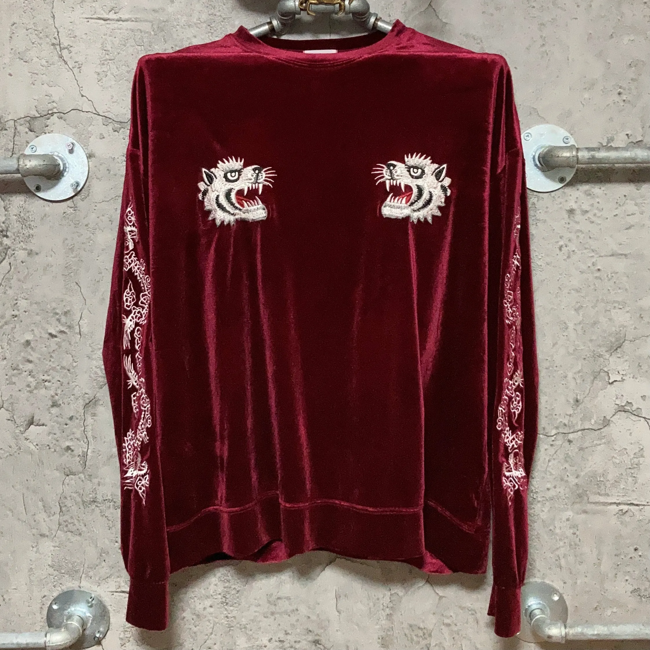 tiger & dragon embroidered tops