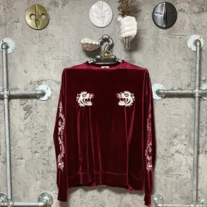 tiger & dragon embroidered tops