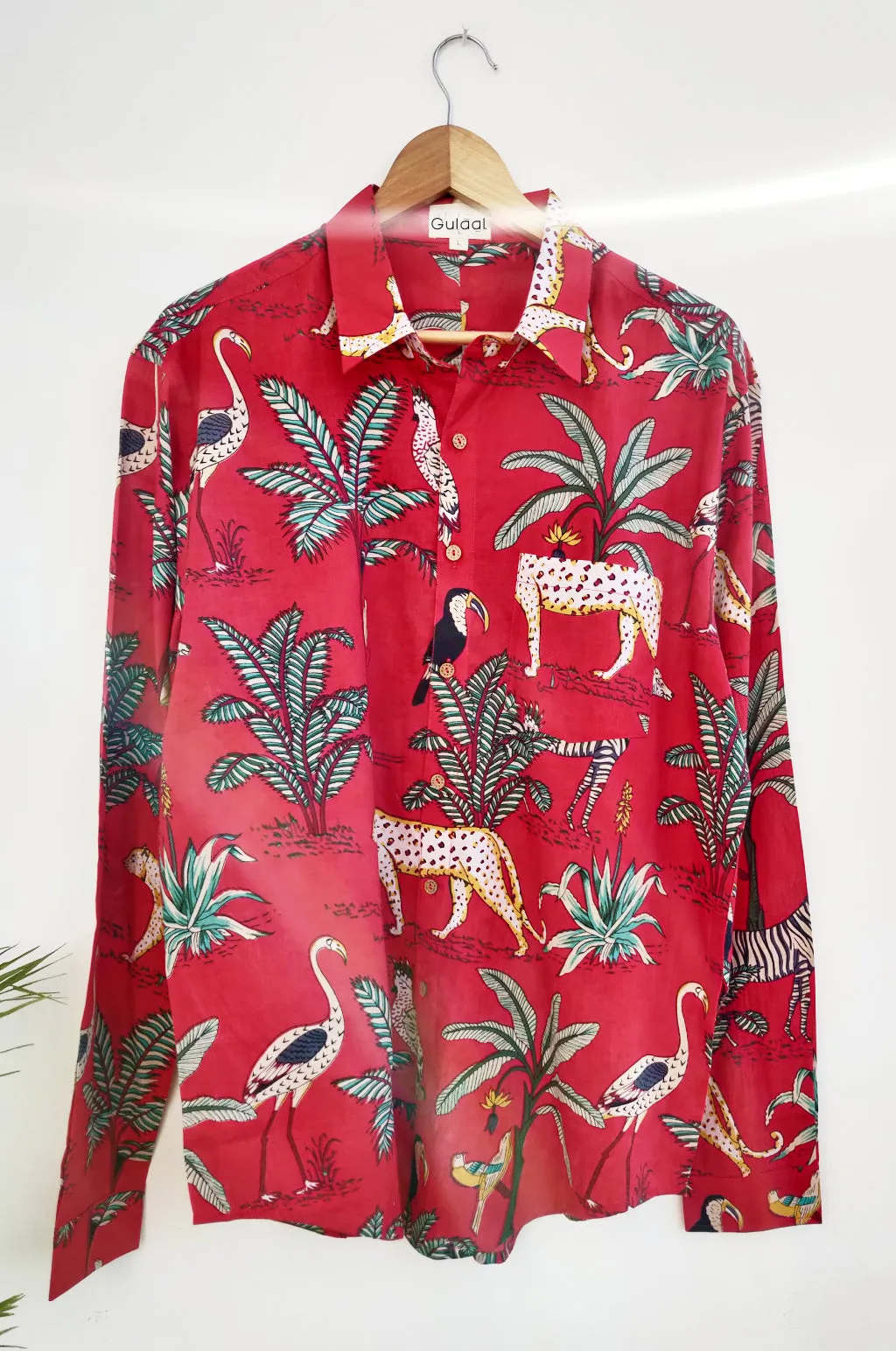 Tropical Jungle Print Men's Shirt