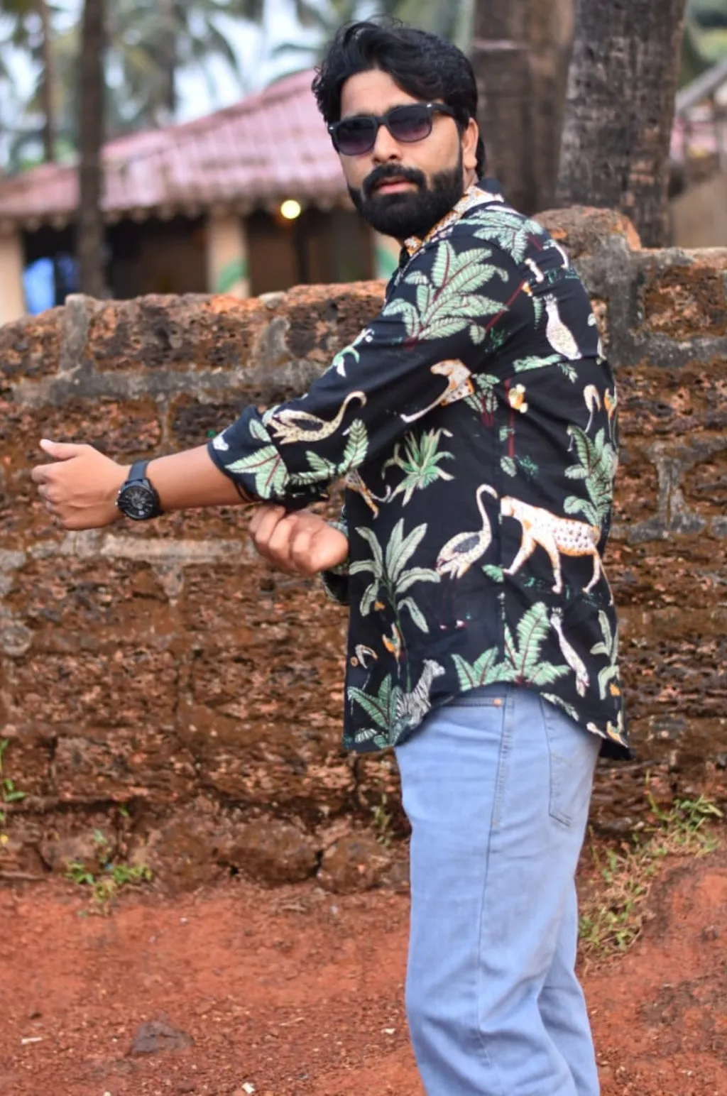 Tropical Jungle Print Men's Shirt