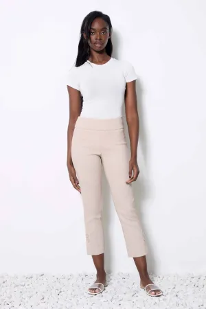 UP! Panama Textured Techno Cropped Pant - Textured Beige Panama Print