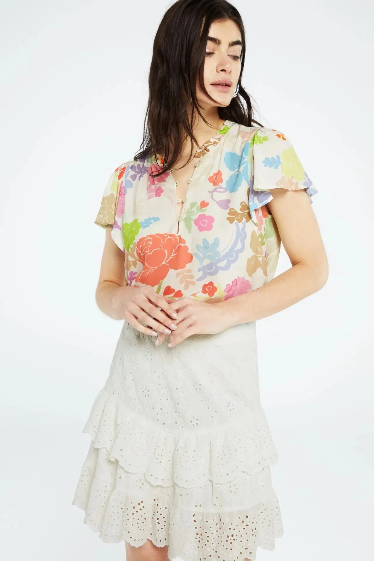 Vanessa Top in Caribbean Chintz