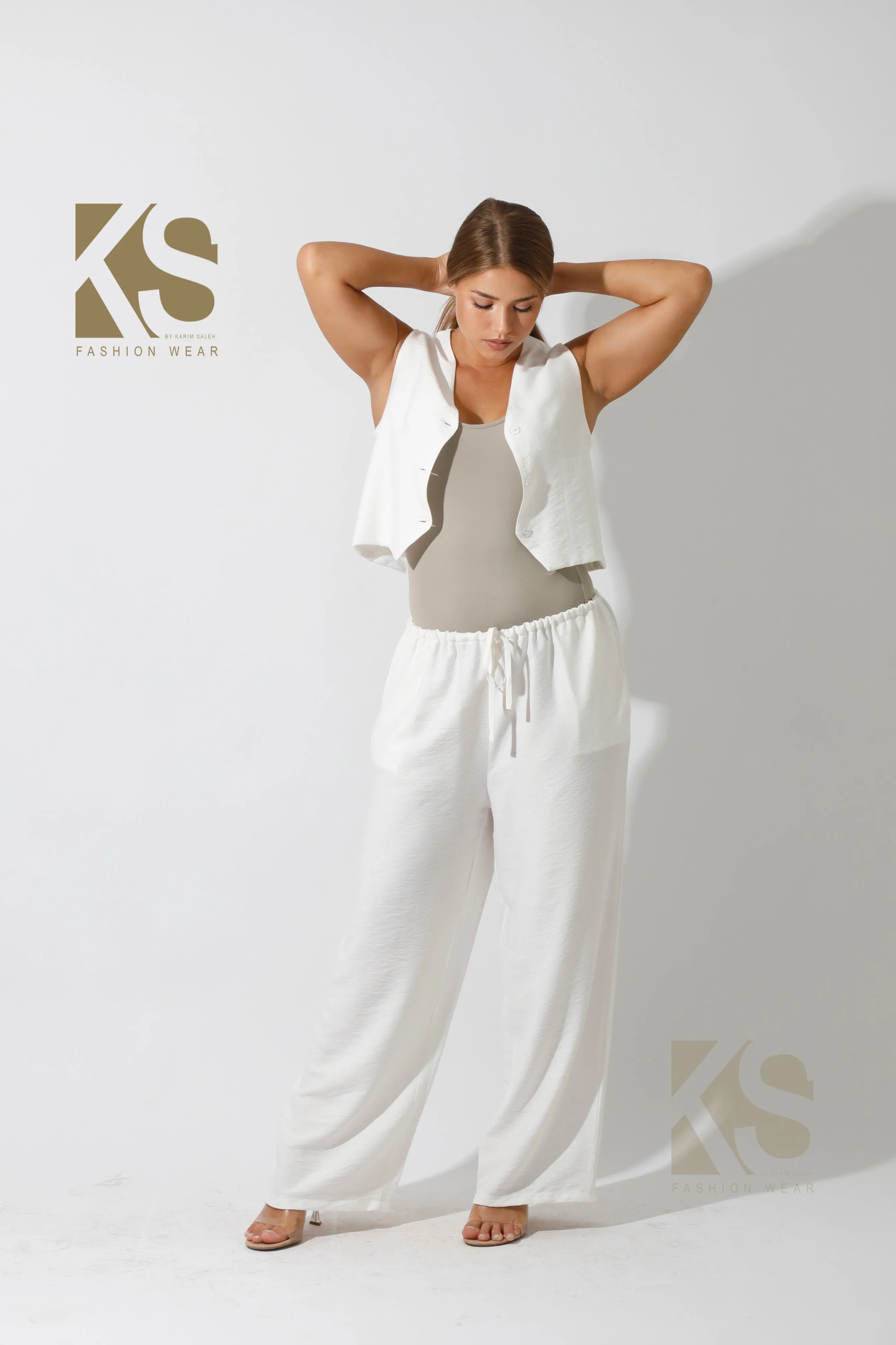 Vest & Lose Tied Pants Set