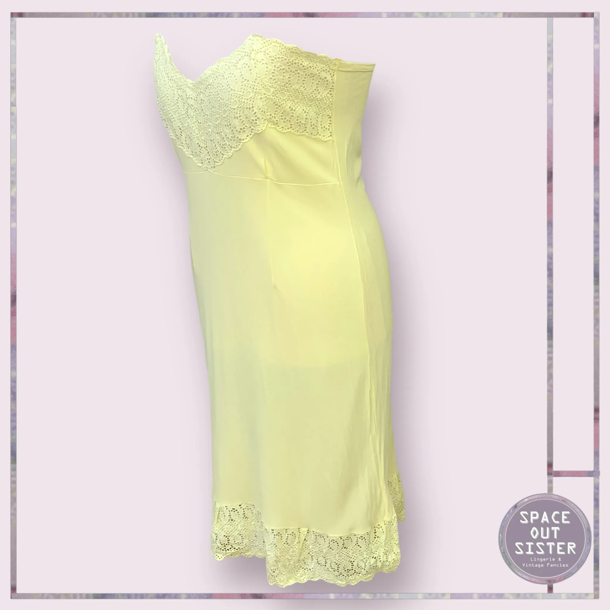 Vintage Lemon Crochet Slip