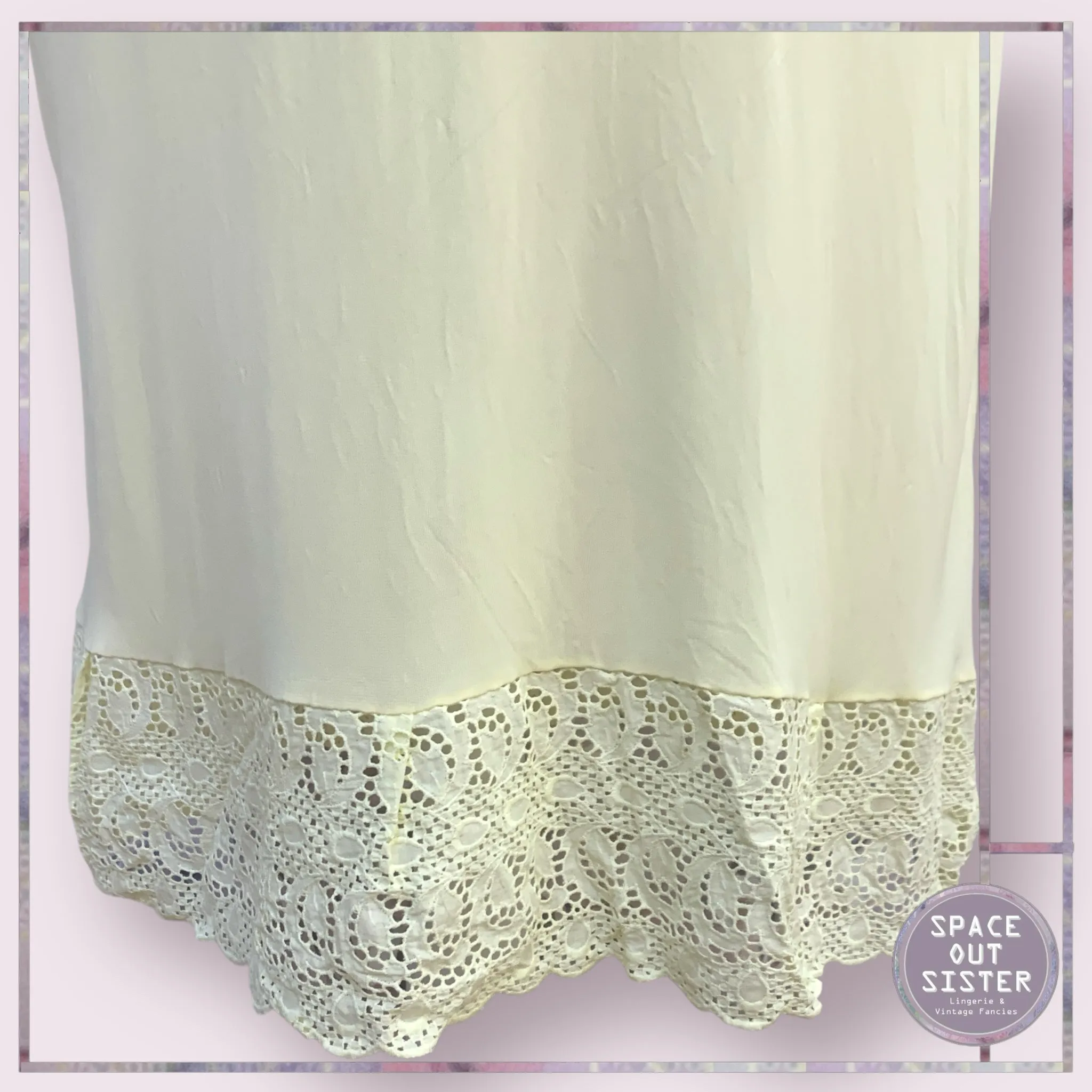 Vintage Lemon Crochet Slip