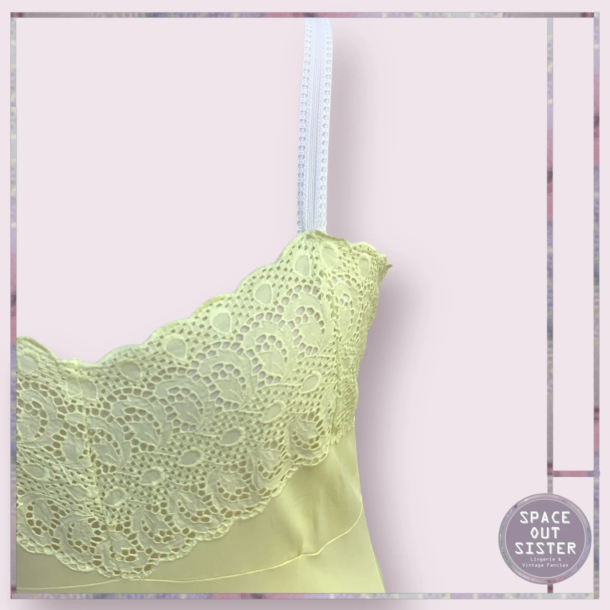 Vintage Lemon Crochet Slip