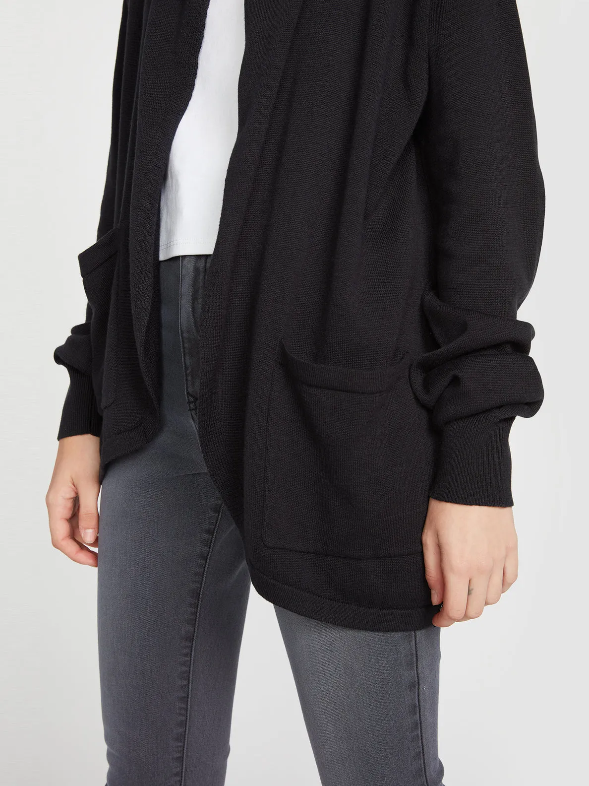 Volcom Breezy Babe Wrap Sweater-Black