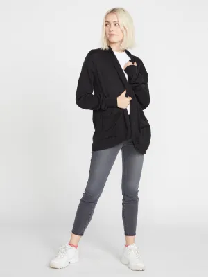 Volcom Breezy Babe Wrap Sweater-Black