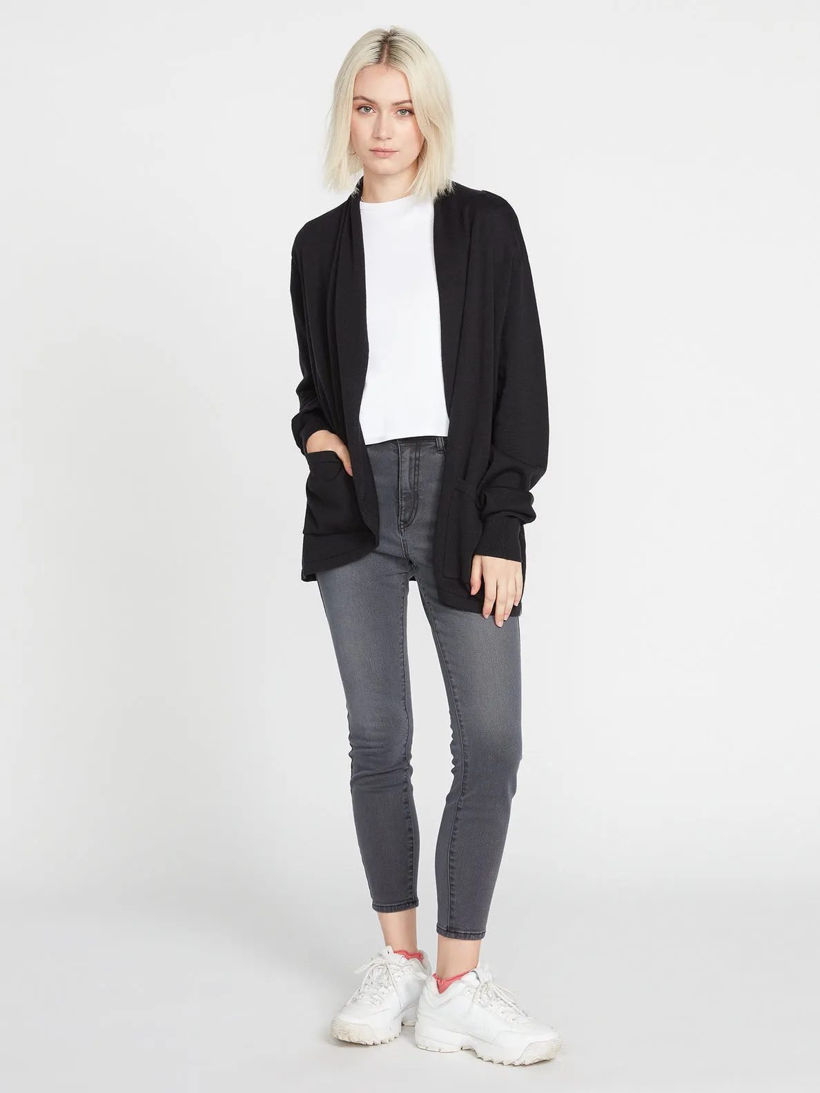 Volcom Breezy Babe Wrap Sweater-Black