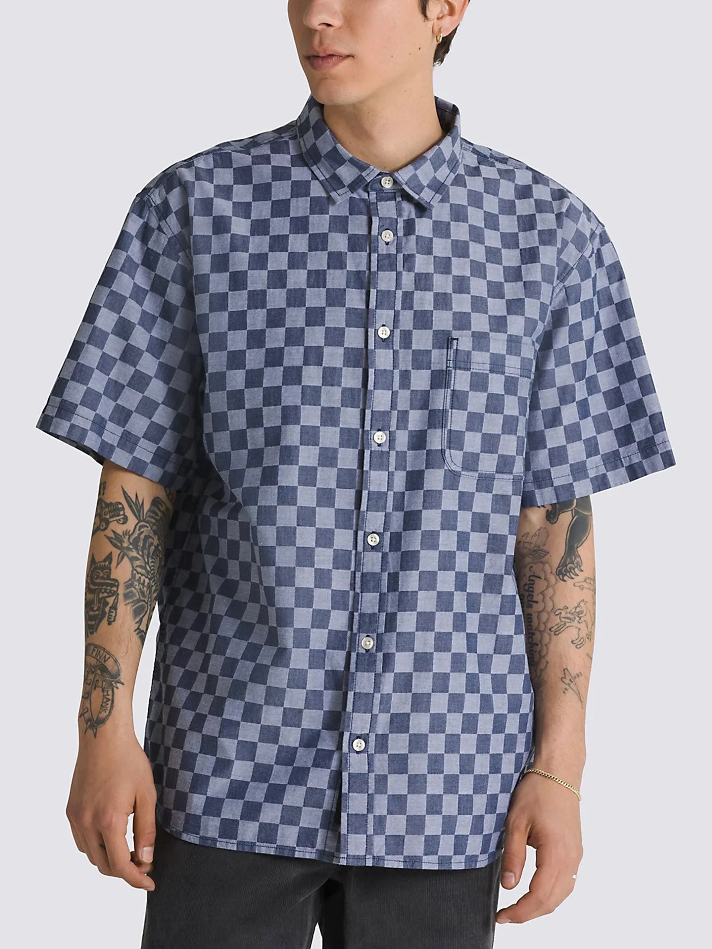 Wade Checkerboard Short Sleeve Buttondown Shirt