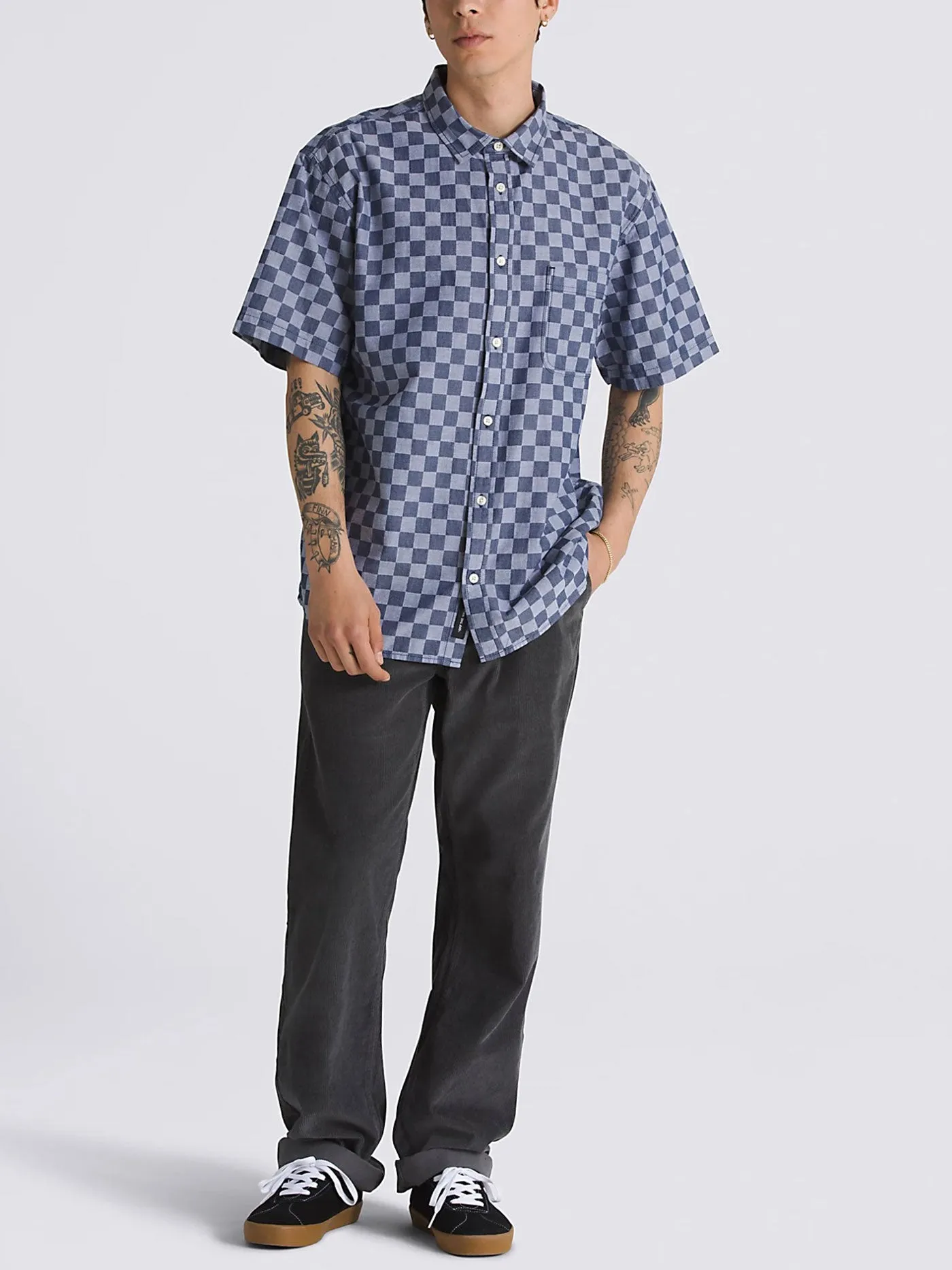 Wade Checkerboard Short Sleeve Buttondown Shirt