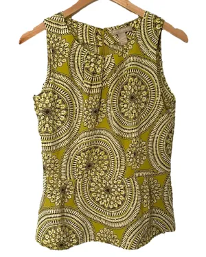 Warm Autumn Medallion Print Sleeveless Peplum Blouse