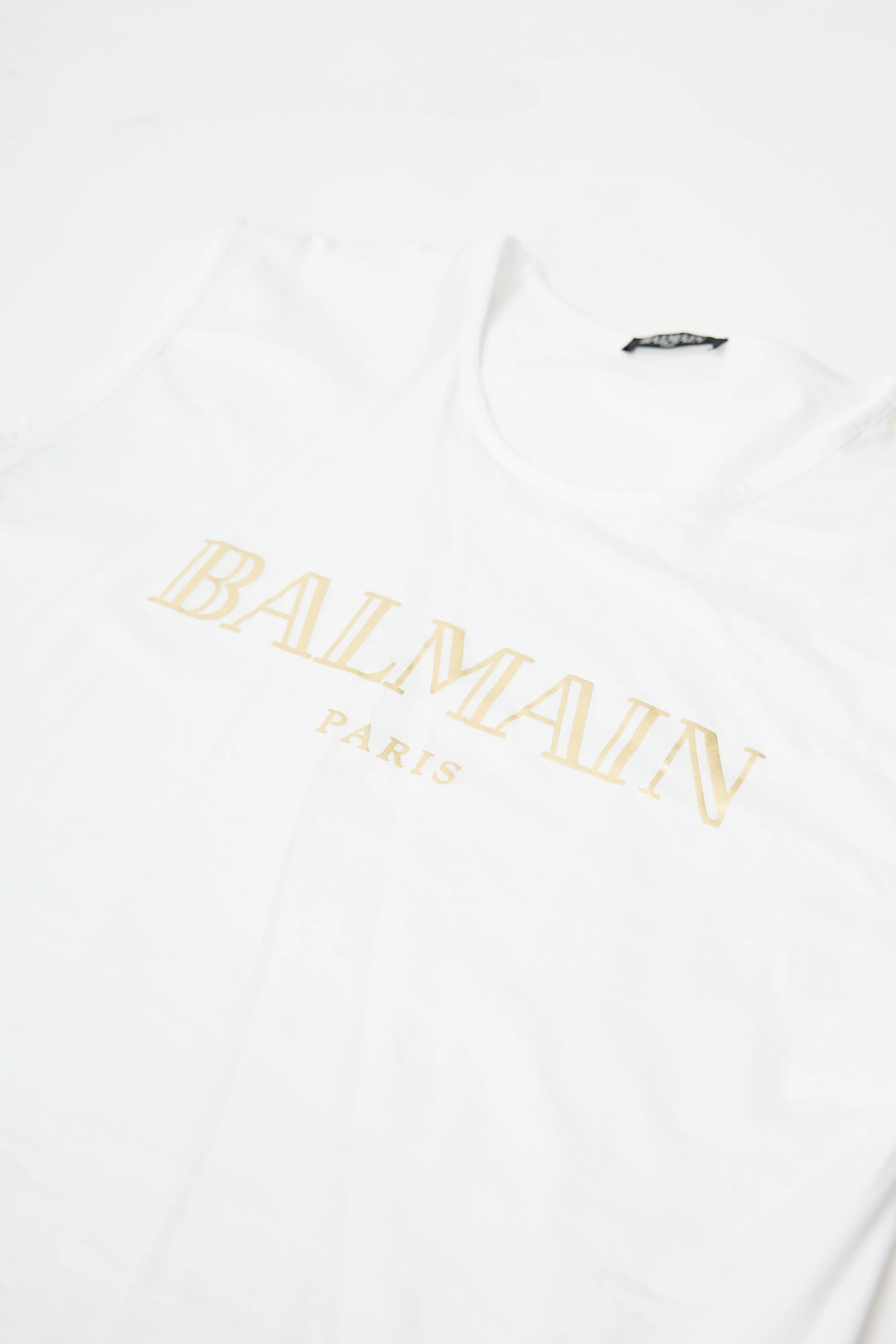 White & Gold Logo Tank Top