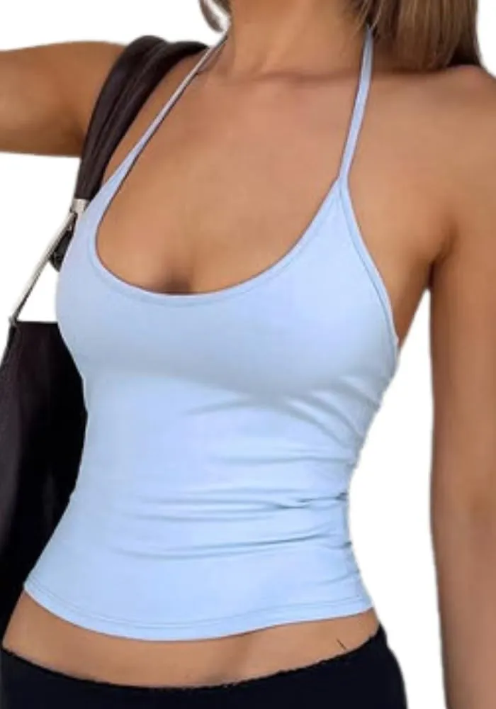 Womens Camisole Tank Top Undershirt Adjustable Spaghetti Strap Deep U-Neck Sexy Solid Color Stretchy Camisoles