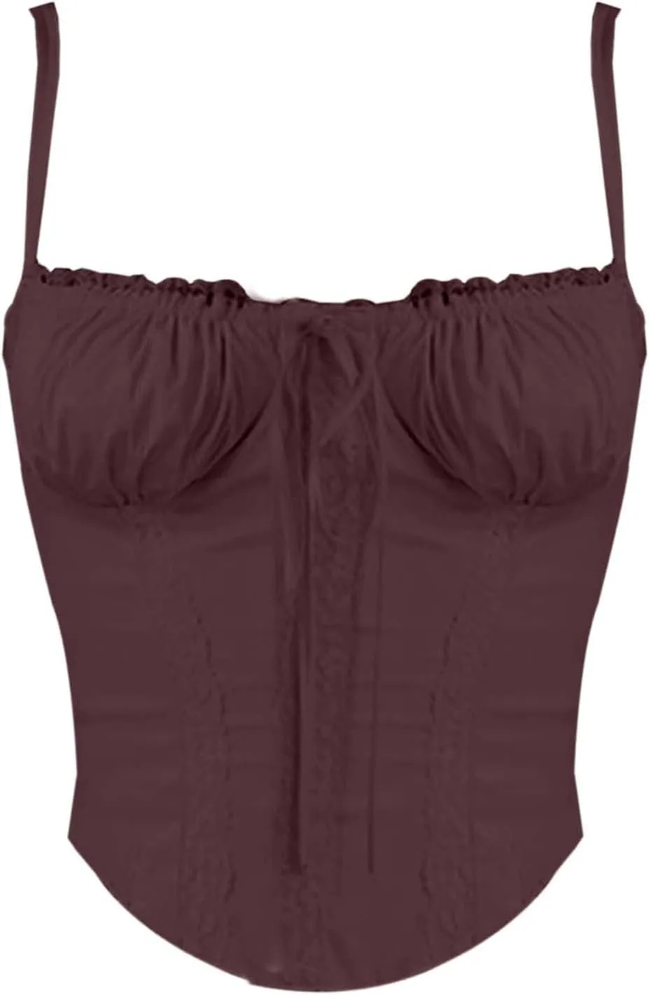 Womens Casual Fashion Summer Tank Tops Sexy Lace Trim Splicing Strappy Vest Solid Slimming Smocked Camisoles 2024