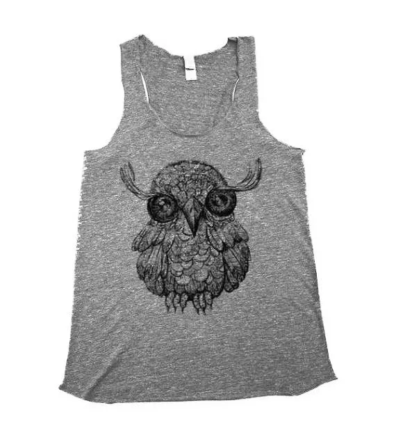 Womens Illustrated Owl Tank