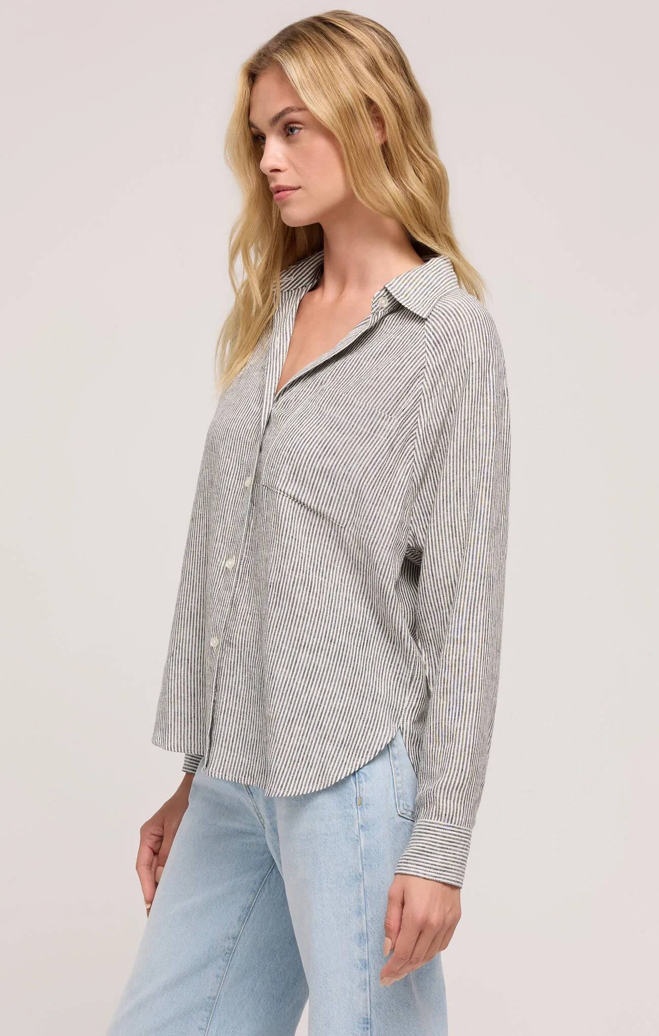 Z Supply Perfect Linen Top Sea Salt